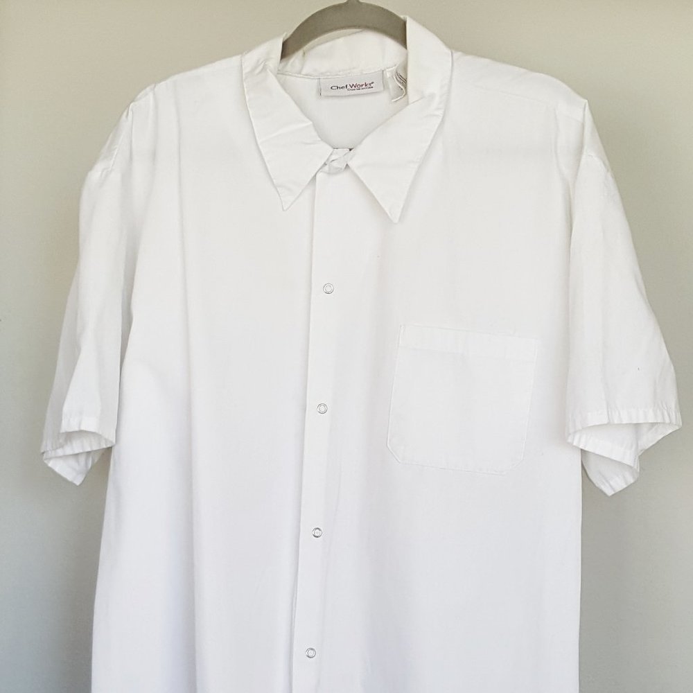 CHEF WORKS Work Shirt 2XL White Snap Front